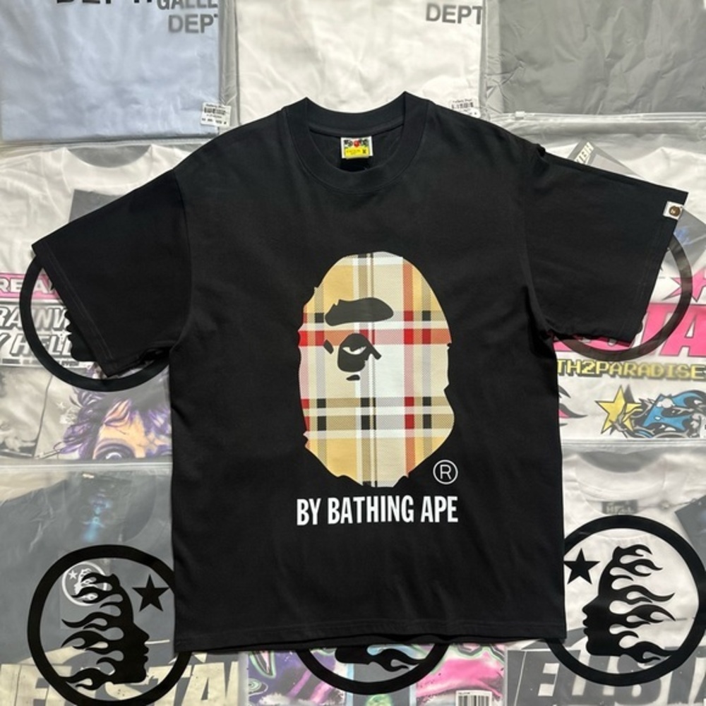 BAPE A Bathing Ape Check By Bathing Tee ‘Black’